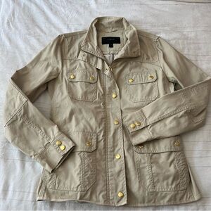 J. Crew Tan Military Cargo Jacket with Zippers and Snaps - Size M